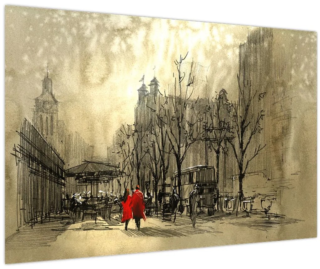 Tablou - Schiță a orașului (90x60 cm)