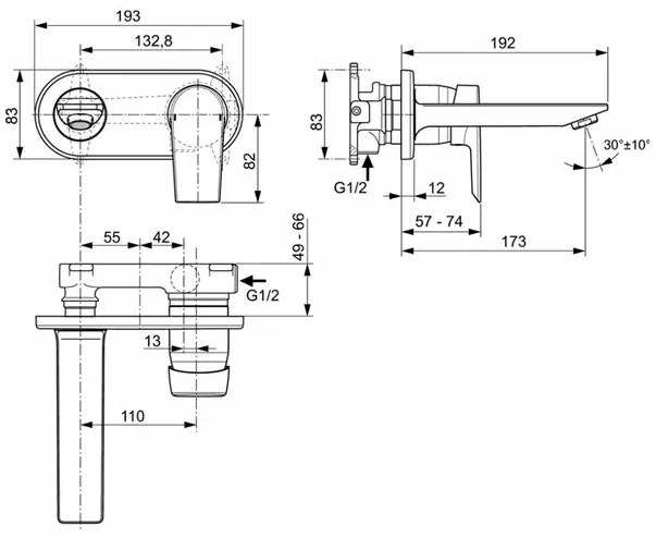 Baterie lavoar Ideal Standard Tesi incastrata