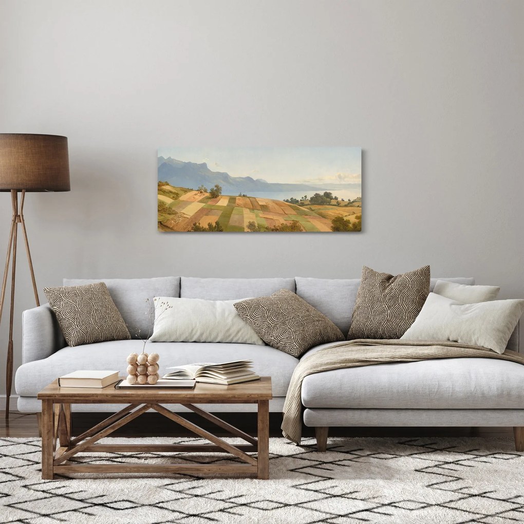 Tablou - Alexandre Calame, Swiss Landscape, reproducere (120x50 cm)