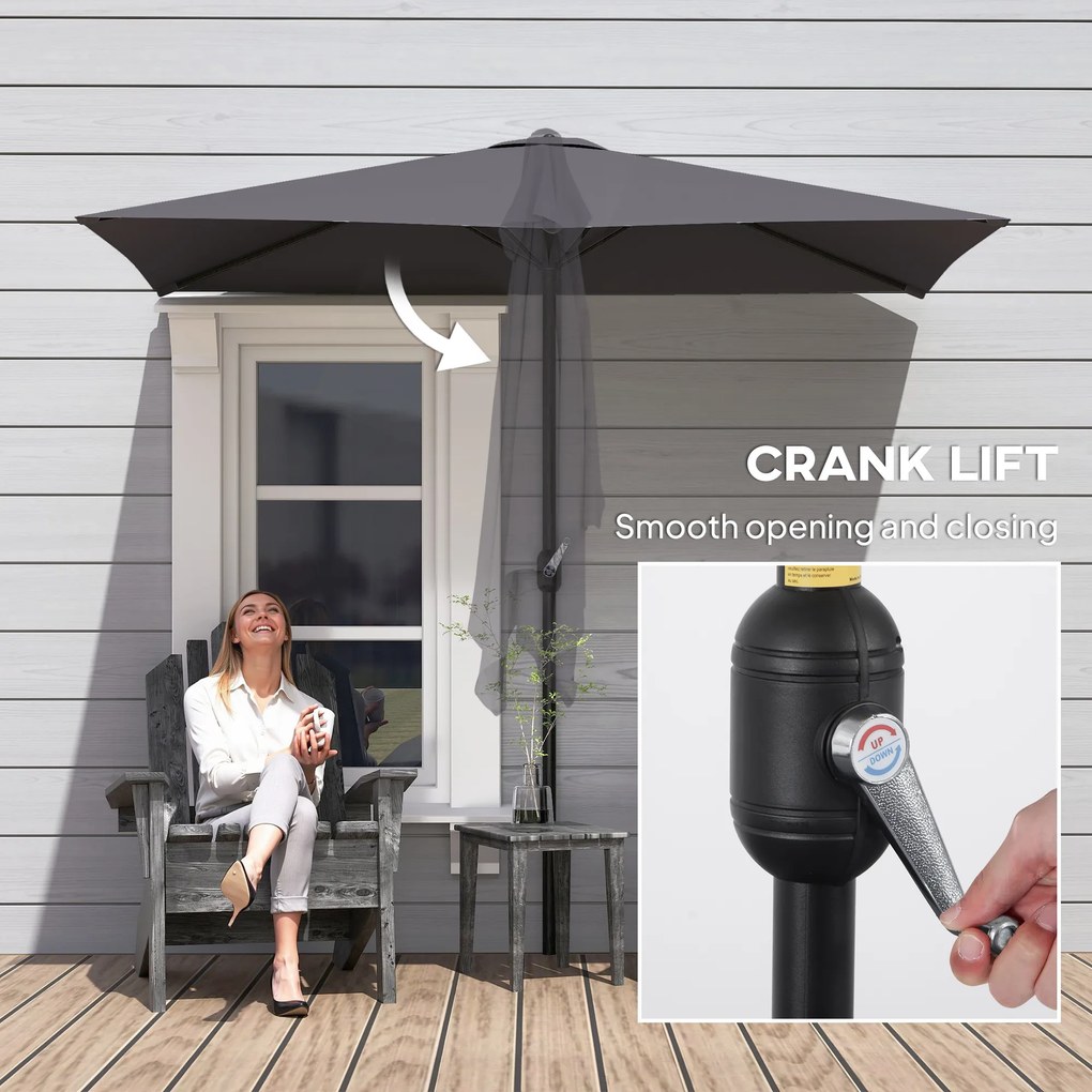 Outsunny Copertină de Perete Semicirculară Gri, cu Manivelă, Design Spațiu-Eficient pentru Terasă și Grădină, Φ270x245cm | Aosom Romania