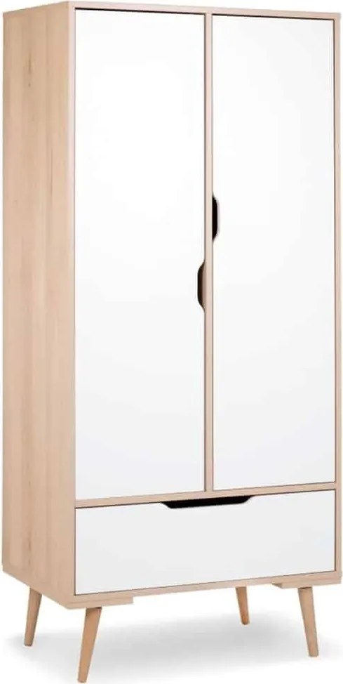 Dulap lemn masiv natur Copii Sophie, 80 × 50 × 180 cm