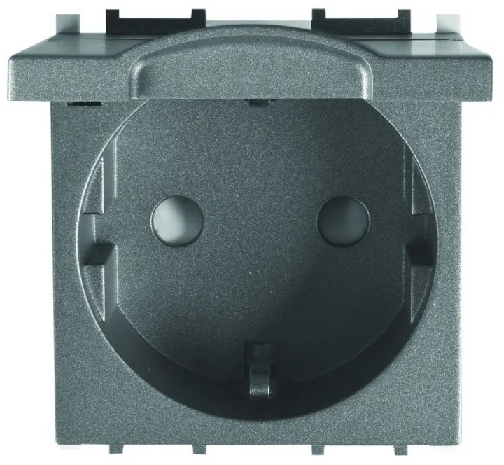Priza standard german cu capac 2 module Thea Modular Panasonic, Neagra