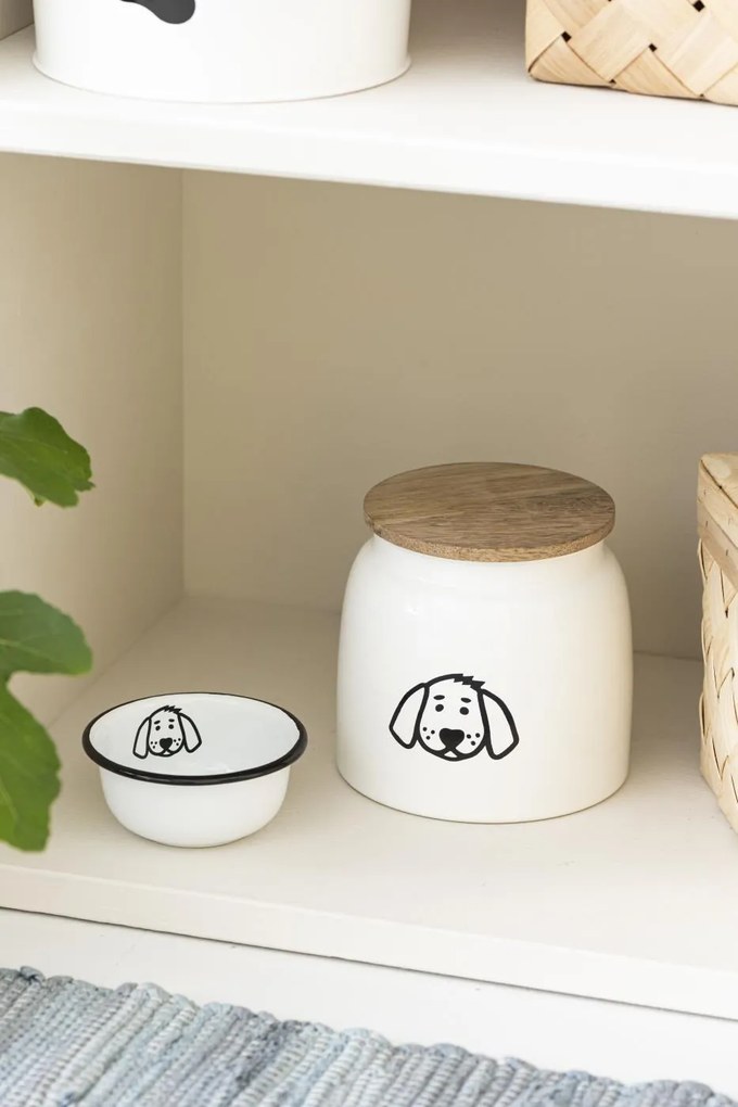 IB Laursen Bol alb de smalt DOG MINI ENAMEL