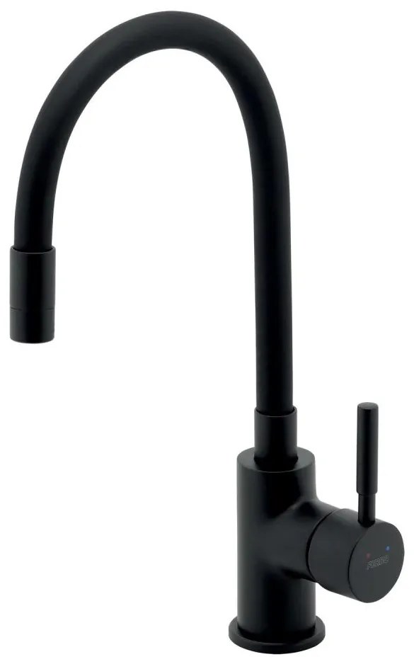 Baterie de chiuvetă cu pipă flexibilă FERRO negru mat