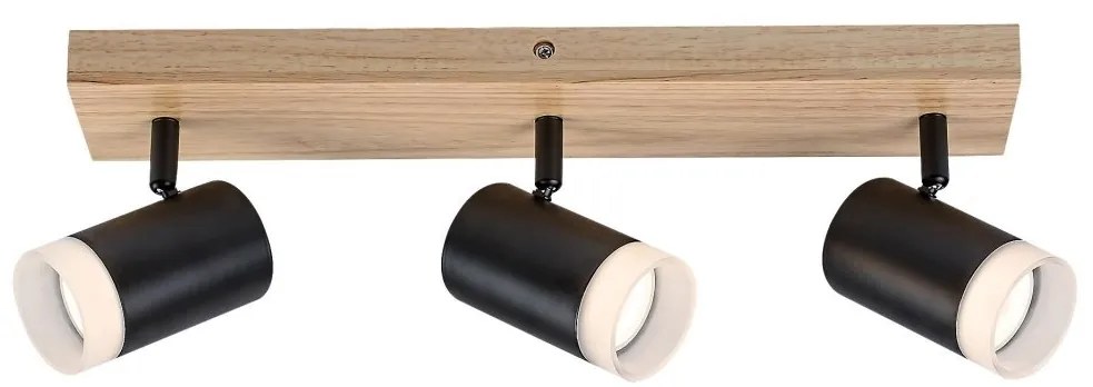 Plafoniera lemn stil nordic cu 3 spoturi Toras