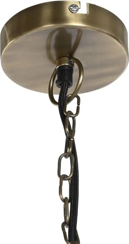 Lustră suspendată din metal, auriu, cu 3 abajururi, 41 x 42 cm, „Vichy”
