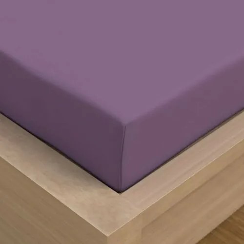 Kvalitex Satin foaie cu elastic violet, 140 x 200 cm