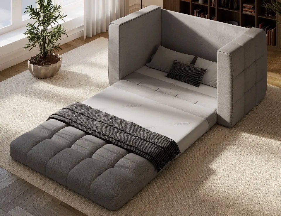Canapea Kastol , gri chenille extensibil, 137x71x74 cm – Soreli 04