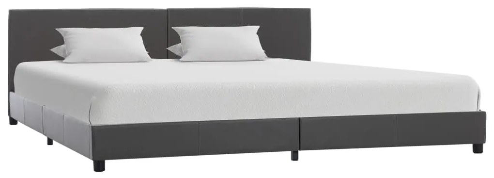 vidaXL Cadru de pat, gri, 180x200 cm, piele ecologică