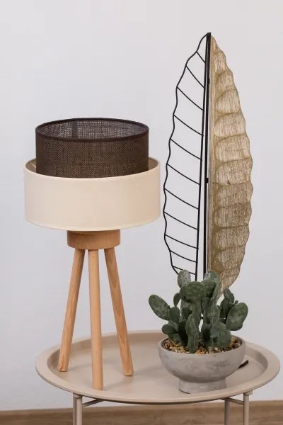 Brilagi - Lampă de masă LED stil BOHO 1xE27/15W/230V crem/maro