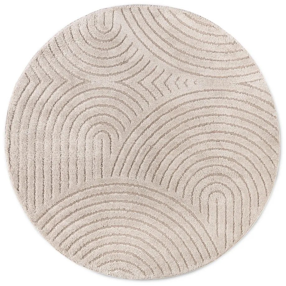 Covor bej rotund ø 200 cm Panglao New York Taupe – Elle Decoration