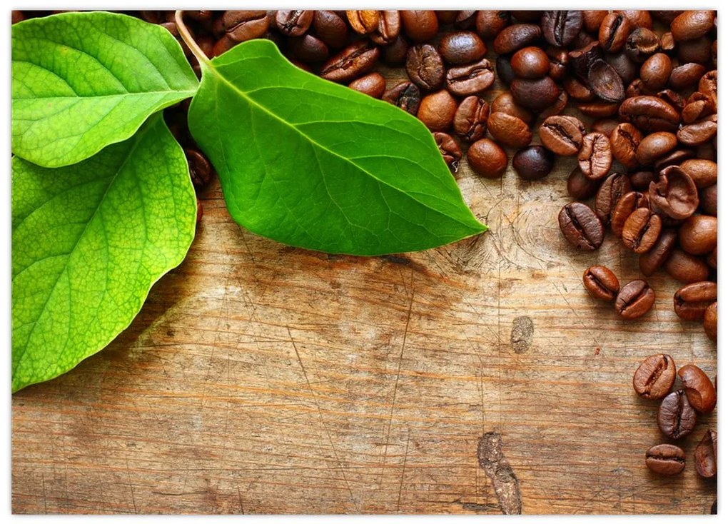 Tablou pe sticlă - Cafea (70x50 cm)