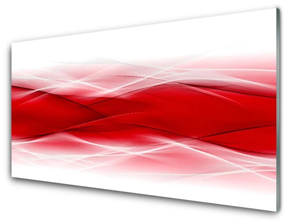 Tablou pe sticla Abstract Art Roșu Portocaliu Alb