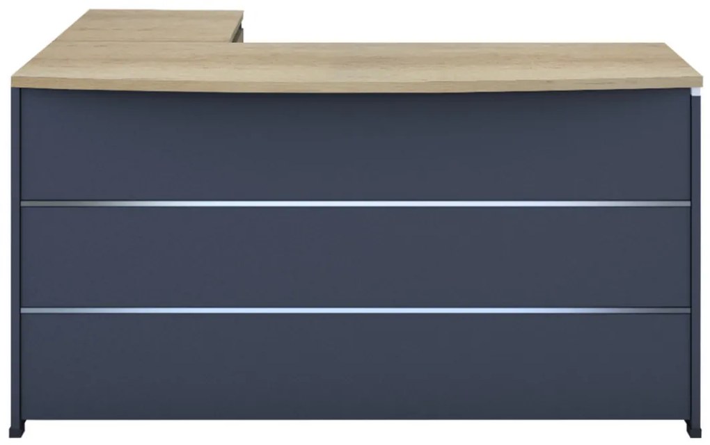 Birou Lotus Oak, Antracit 180x160x75 cm