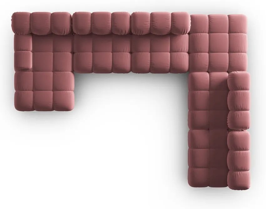 Canapea roz cu tapițerie din catifea 379 cm Bellis – Micadoni Home