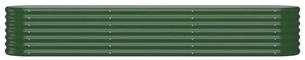 Jardiniera gradina verde 224x40x36 cm otel vopsit electrostatic 1, Verde, 224 x 40 x 36 cm
