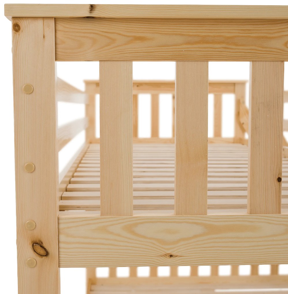 Patul supraetajat se poate descompune, pin natural, LUINI