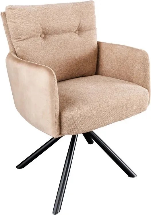 Set de 2 scaune pivotante BIG GEORGE sampanie bej