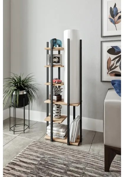 Lampadar cu rafturi MODA DOR 1xE27/40W/230V negru/maro