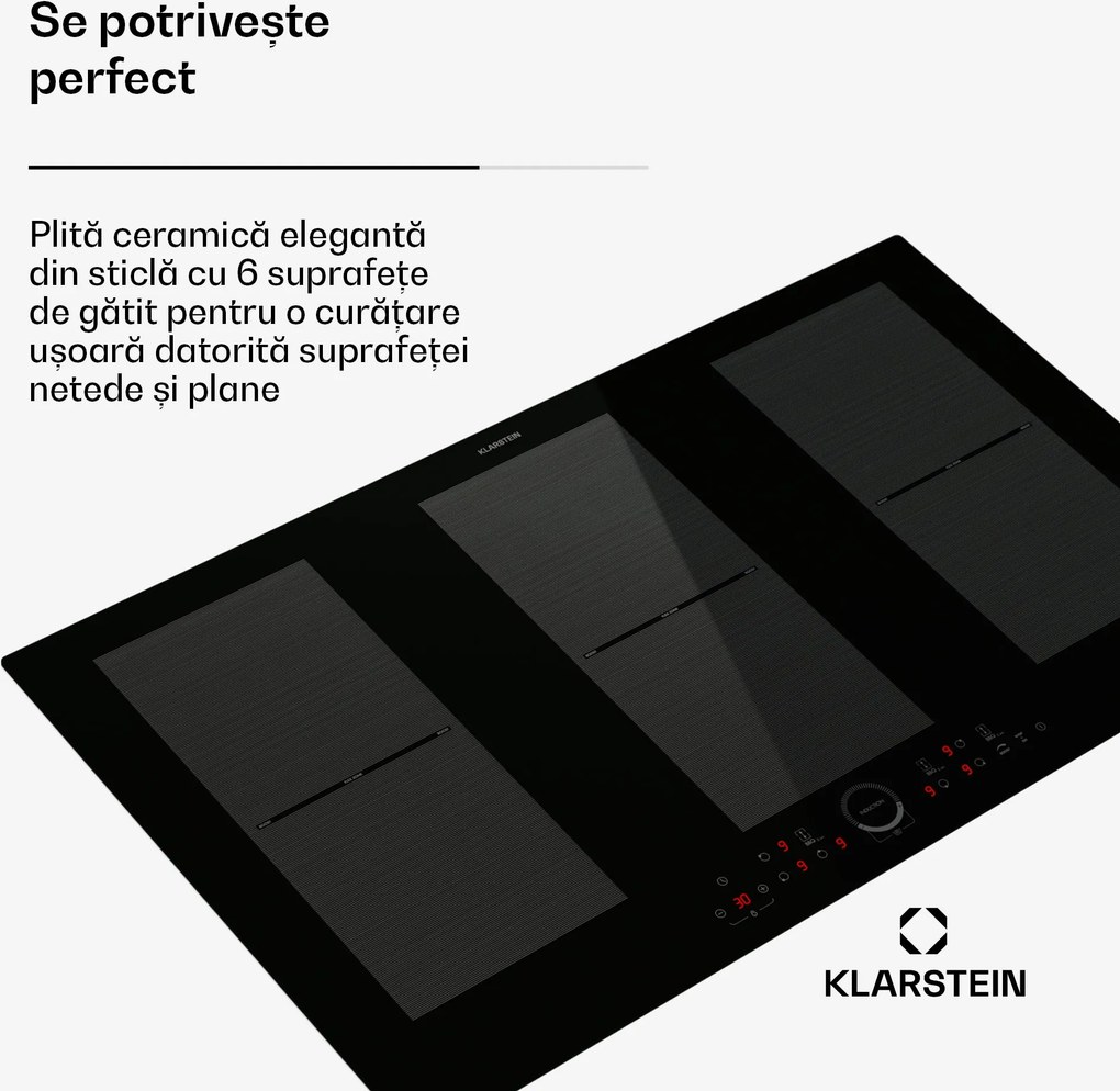 Klarstein Delicatessa 90 Full Flex plita incorporabila cu inductie 6 zone 10 500 W