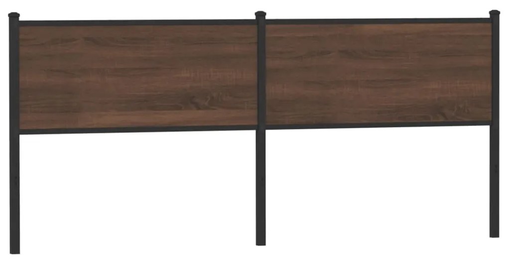 vidaXL Tăblie de pat de schimb, stejar maro, 200 cm, lemn prelucrat și oțel
