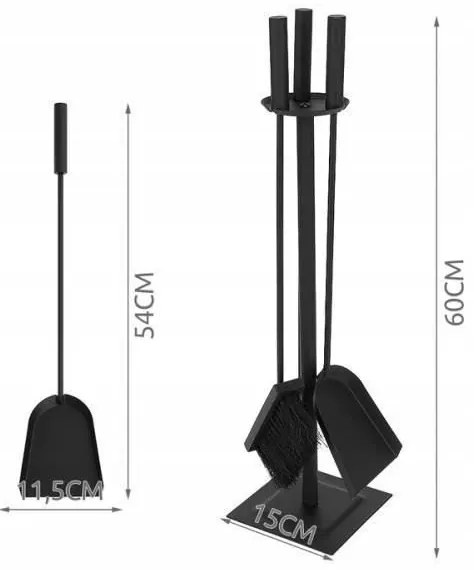 Ustensile pentru șemineu oțel inoxidabil 4 buc.