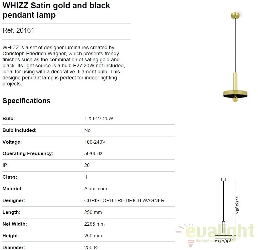 Pendul design modern WHIZZ II 20161