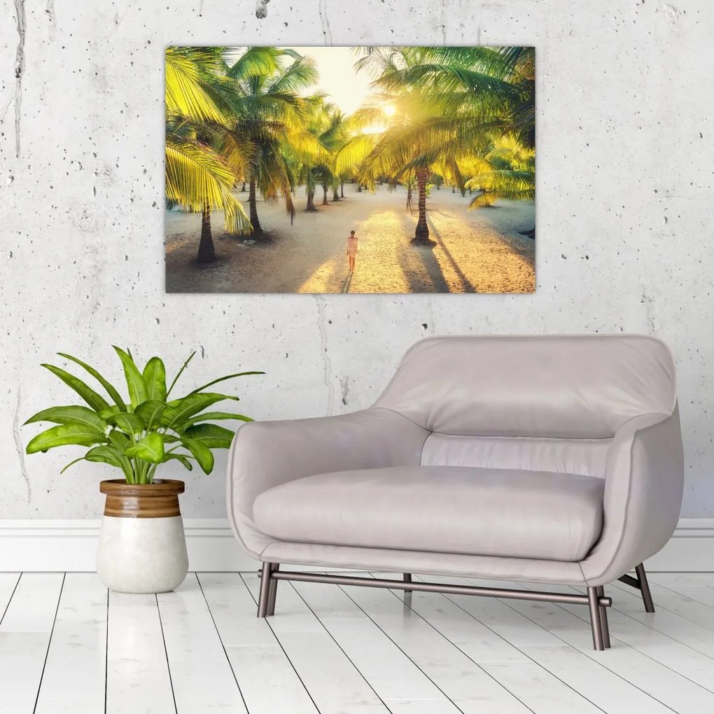 Tablou - Femeie între palmieri (90x60 cm)