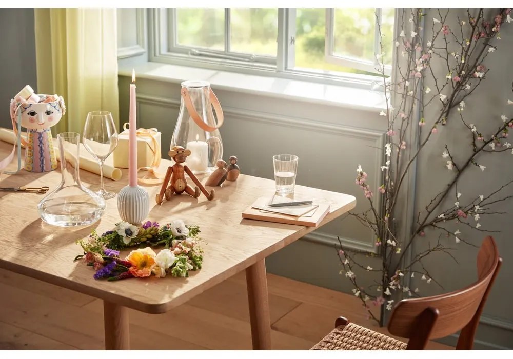 Sfeșnic din porțelan Kähler Design Hammersho, înălțime 10 cm, alb