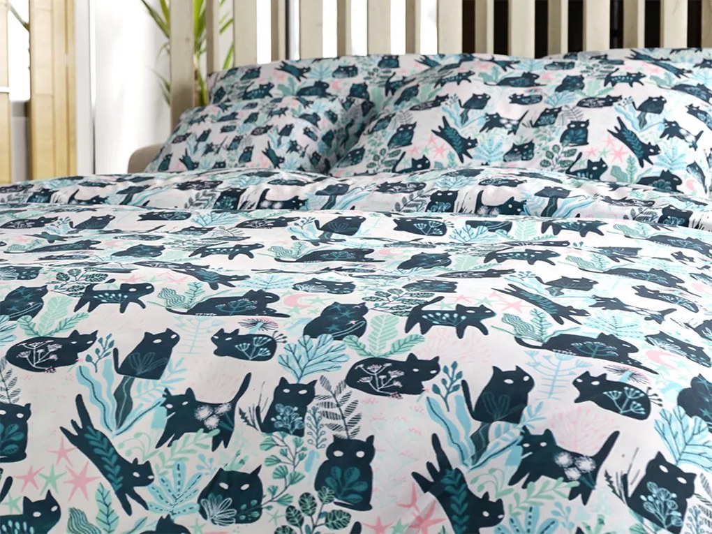 Lenjerie de pat din microfibra CREEPY CATS colorat Dimensiune lenjerie de pat: 70 x 90 cm | 140 x 200 cm