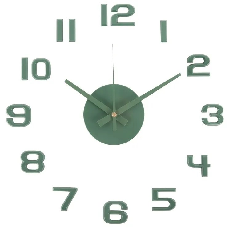 Karlsson 6001GR ceas decorativ autoadeziv verde,diametru 40 cm