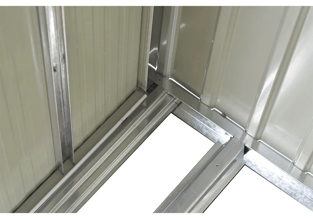 Depozit grădină pentru scule din tablă, alb / gri, 1,9x1,2 m, TEDOK