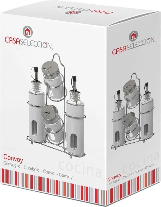 Recipiente pentru ulei și oțet cu suport 4 buc. – Casa Selección