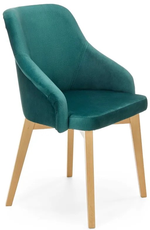 Scaun Toledo 2 velvet verde/stejar miere Monolith 37