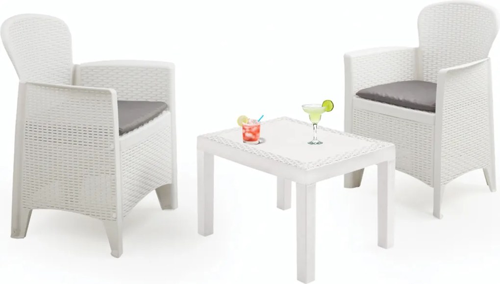 Set grădină AKITA, 3 piese, albă I.P.A.E-Progarden