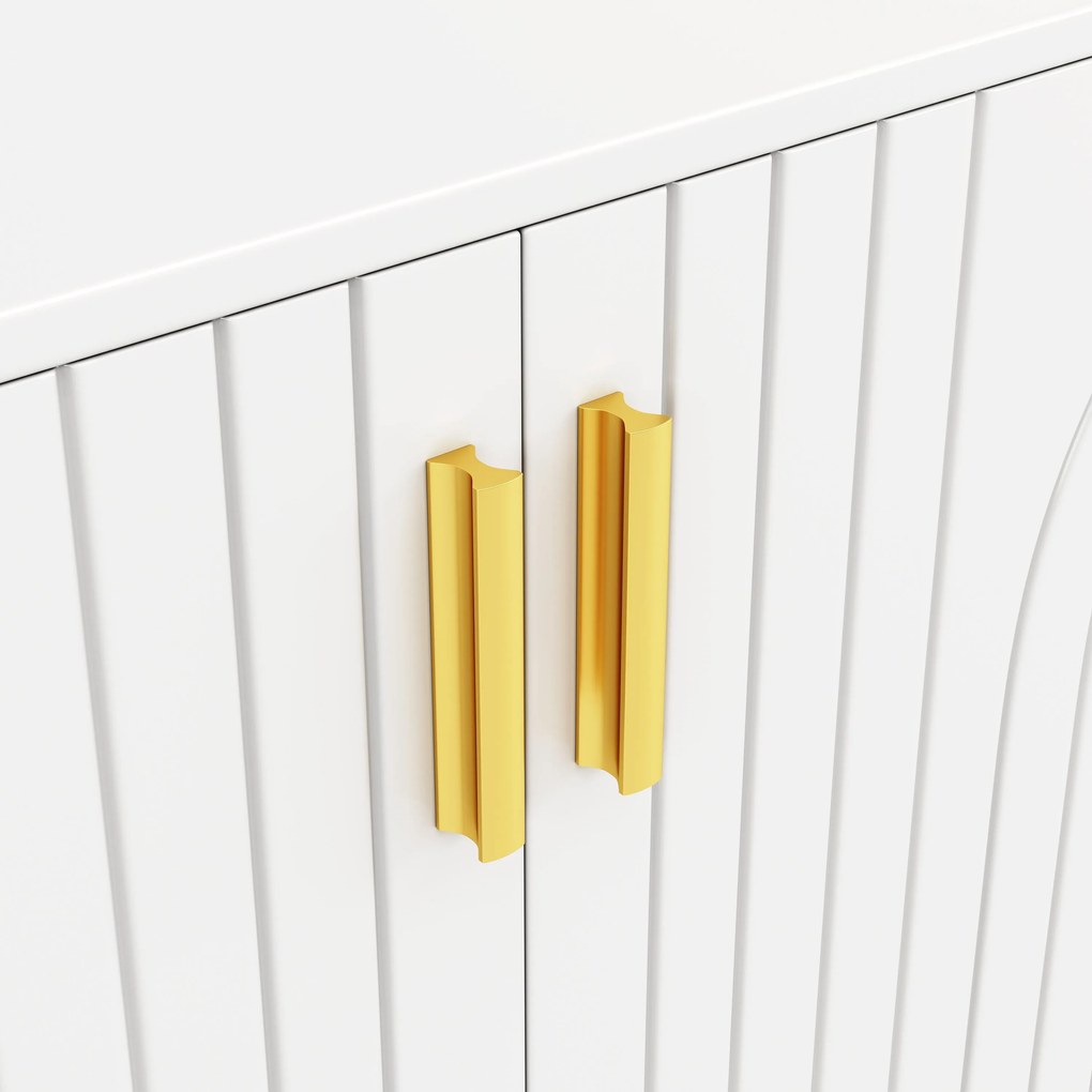 Comodă elegantă cu design unic cu valuri, Alb | Aosom Romania