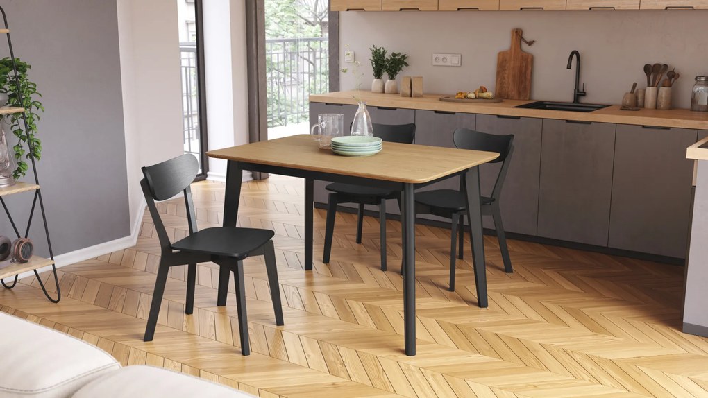 MAZZONI EXPORT ROXY Negru - SCAUN DE LEMN PENTRU SALON SUFRAGERIE BUCĂTĂRIE RETRO