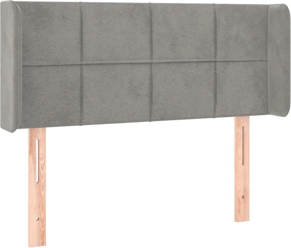 vidaXL Tăblie de pat cu aripioare gri deschis 93x16x78/88 cm catifea