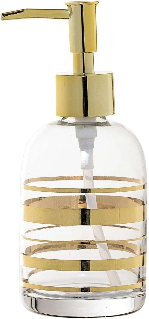 Dispenser sapun lichid Gold, Sticla, Ø7x17 cm
