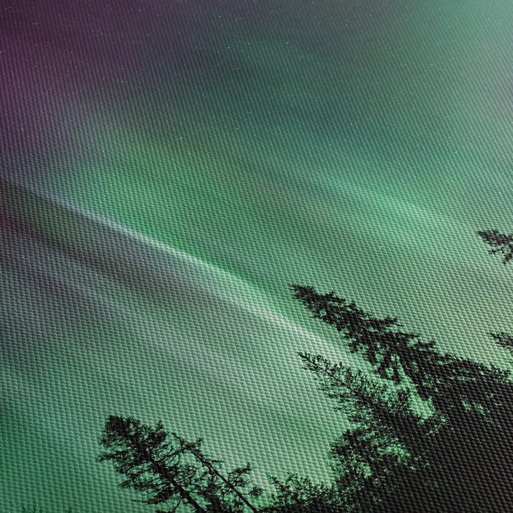 Tablou cu Northern Lights (cu ceas) (90x30 cm)