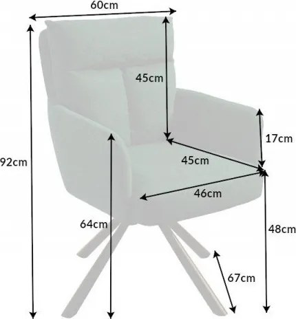Set 2 scaune pivotante Big George, tesatura structurata verde