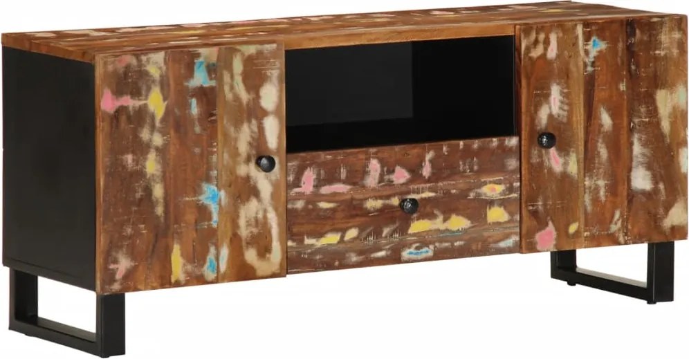 vidaXL Dulap TV, 105x33,5x46 cm, lemn masiv reciclat&lemn prelucrat