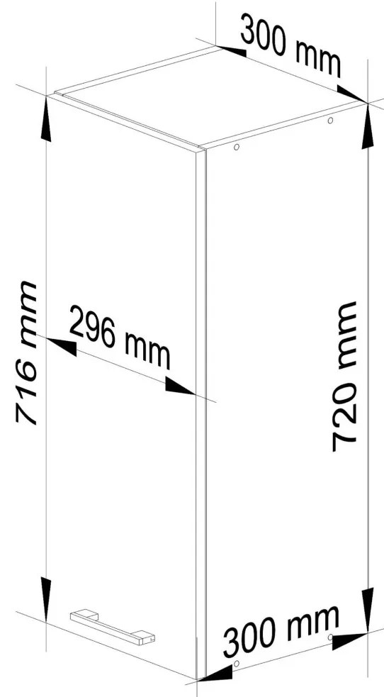 Dulap de bucătărie superior Organo W 30 (alb + grafit). 1117522