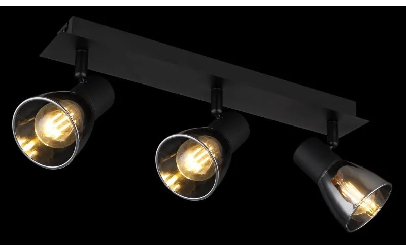 Plafoniera cu 3 spoturi directionabile design modern CLAUDE negru