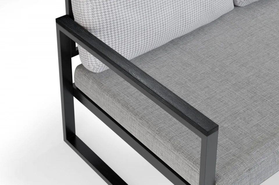 Canapea cu 2 Locuri Grădină, Metal / Acril / Poliuretan, MTLBHC120003, Gri Deschis