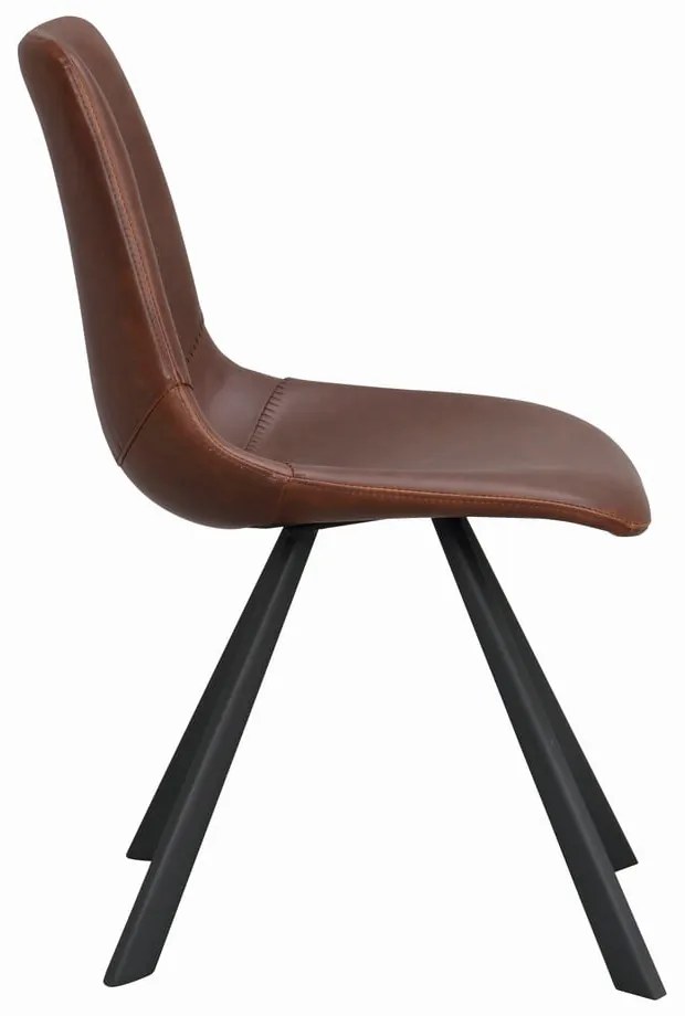 Scaun de dining cu picioare negre Rowico Alpha, maro