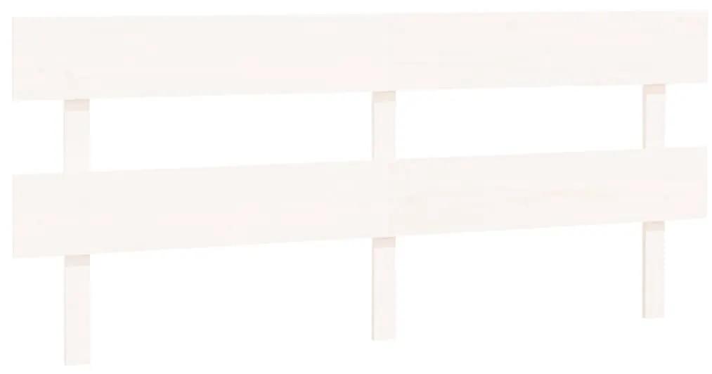 819091 vidaXL Tăblie de pat, alb, 204x3x81 cm, lemn masiv de pin