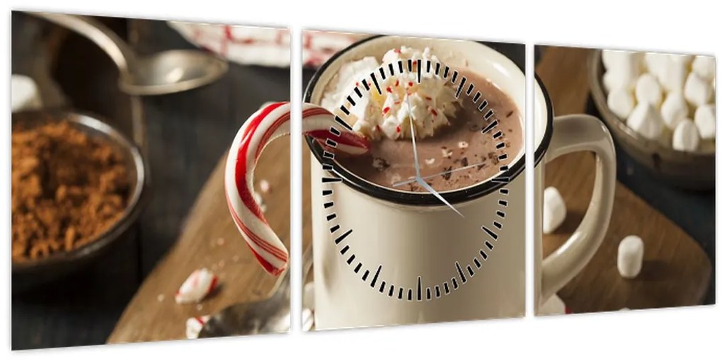 Tablou - Ciocolată caldă (cu ceas) (90x30 cm)
