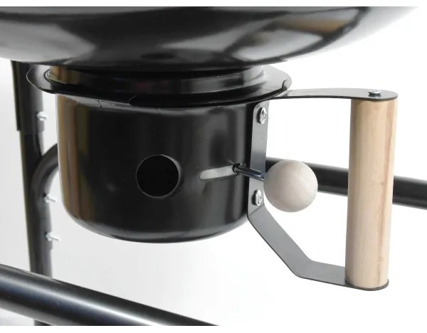 Grătar portabil cu cărbuni, negru/lemn