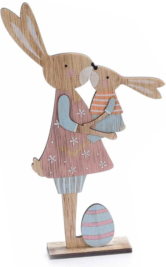 Decoratiune Iepurasi Paste Girl din lemn 15 cm x 4 cm x 31 h